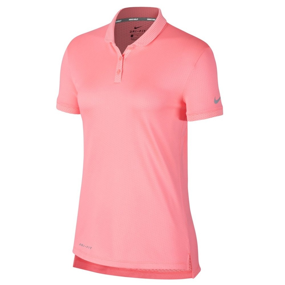 *NIKE Womens Dri-Fit Polo Shirt Pink Small